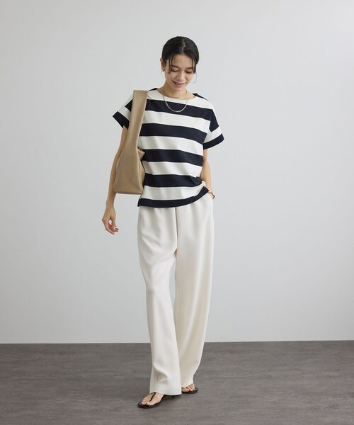 ADAM ET ROPE'(アダムエロペ)の「【WEB限定】スプリットレザーHOBOバッグ(ハンドバッグ・レディース・ブラック/ベージュ・F)」の9枚目の写真