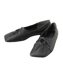 Ungrid | デザインスクエアトゥギャザーフラットシューズ(パンプス)