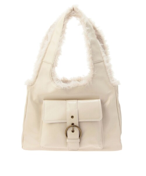 jouetie（ジュエティ）の「ドッキングファーベルトバッグ（ハンドバッグ・レディース・アイボリー/ブラック/ボルドー・F）」の3枚目の写真