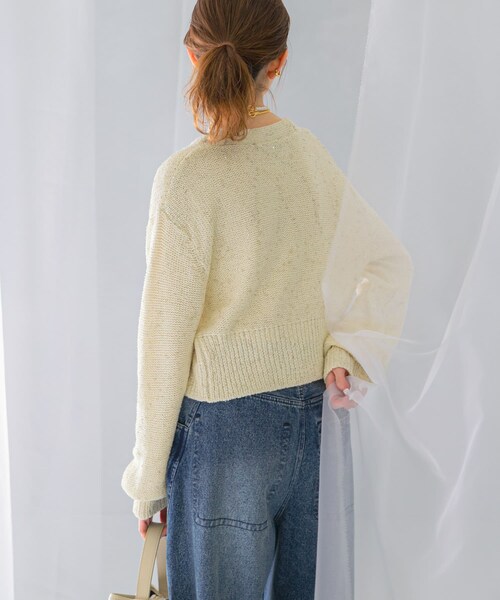URBAN RESEARCH ROSSO（アーバンリサーチロッソ）の「ラメミックスショートカーディガン（カーディガン/ボレロ・レディース・IVORY/YELLOW・FREE）」の8枚目の写真