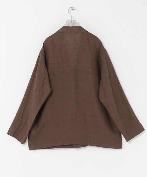 URBAN RESEARCH（アーバンリサーチ）の「YLEVE　LINEN POPLIN JACKET（テーラードジャケット・メンズ・011 SUMI/050 BROWN・3/4）」の9枚目の写真