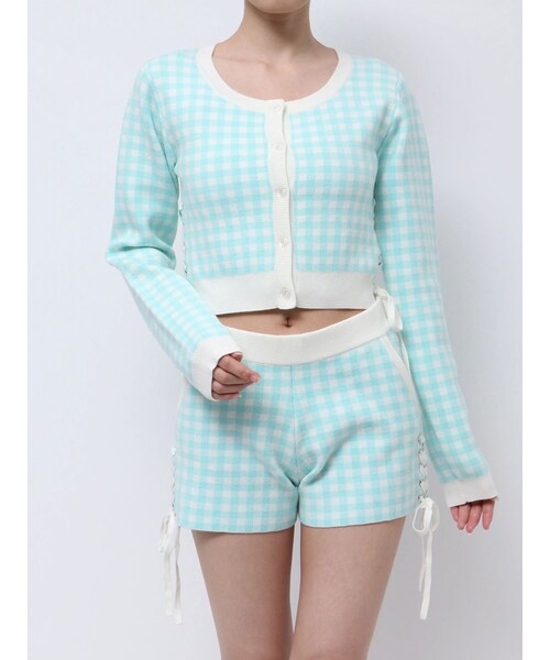 GYDA（ジェイダ）の「サイドレースアップアンサンブルニット【SETUP着用可】（ニット/セーター・レディース・ブラック/ライトミックス/ダークミックス・F）」の3枚目の写真