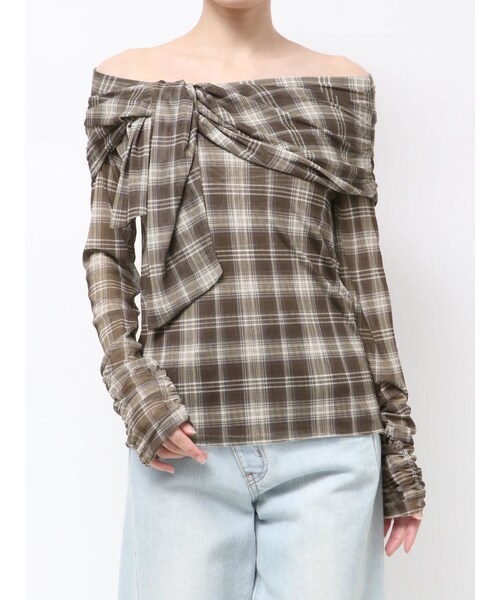 LAGUNAMOON（ラグナムーン）の「オフショルチュールタイブラウス（Tシャツ/カットソー・レディース・アイボリー・F）」の2枚目の写真