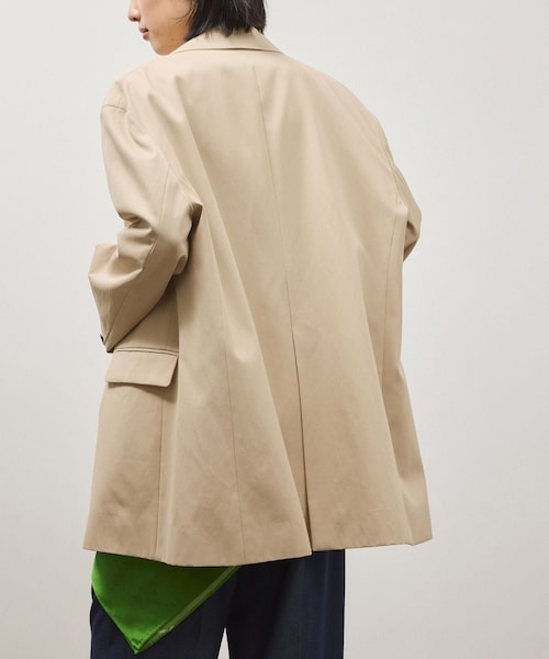 ADAM ET ROPE'（アダムエロペ）の「シルキーリラックスジャケット（テーラードジャケット・レディース・ブラック/ベージュ・36/38）」の13枚目の写真