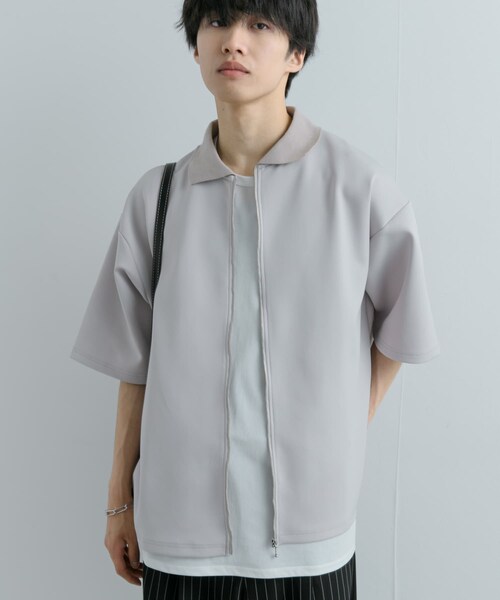 SENSE OF PLACE by URBAN RESEARCH（センスオブプレイスバイアーバンリサーチ）の「『ユニセックス』ZIPカーディガンTシャツ(5分袖)（カーディガン/ボレロ・メンズ・BEIGE/BLACK/BLUE・M/L）」の20枚目の写真