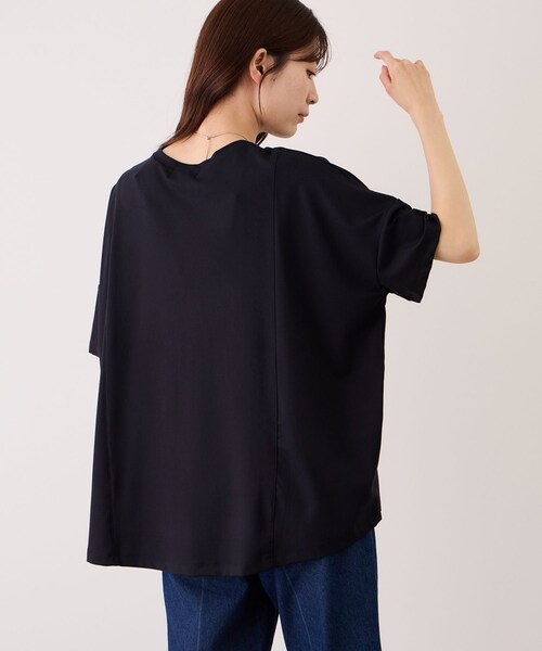 Jayro(ジャイロ)の「クリアクールワイドシルエットプルオーバー(Tシャツ/カットソー・レディース・ブラック/ホワイト系/ブルー・F)」の7枚目の写真