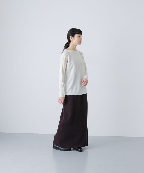 かぐれ（カグレ）の「コットンカシミヤニットスカート（スカート・レディース・CHARCOAL/BROWN・Free）」の21枚目の写真