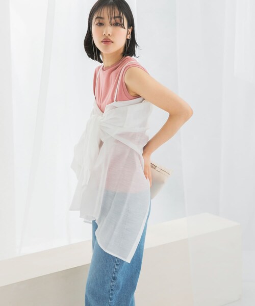 URBAN RESEARCH ROSSO（アーバンリサーチロッソ）の「リネンタッチイージーケアオーバーシャツ（シャツ/ブラウス・レディース・WHITE/LEMON/BLUE/NAVY・FREE）」の7枚目の写真