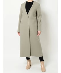 LAGUNAMOON | ペコラムロングコート(ノーカラーコート)