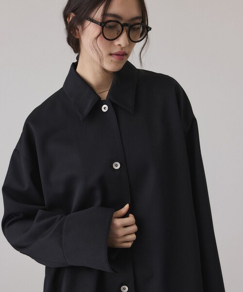 ADAM ET ROPE'（アダムエロペ）の「NIKKE TW DENIM SHIRT JACKET（ブルゾン・レディース・ブラック/ネイビー・F）」の14枚目の写真