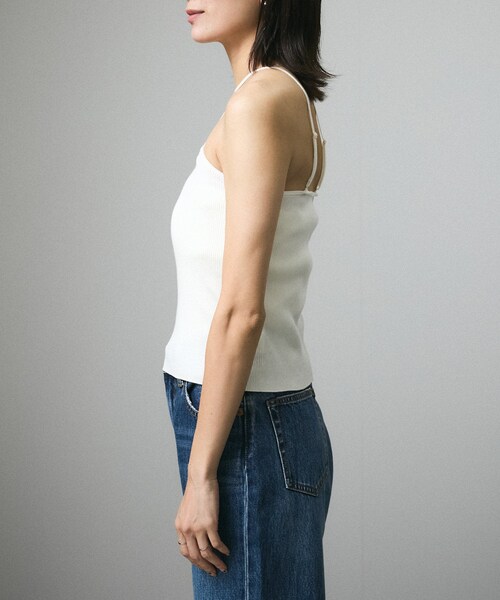 ADAM ET ROPE'(アダムエロペ)の「【セットアップ対応】キュプラコットンリブクロスキャミソール(キャミソール・レディース・ブラック/グレー/オフホワイト・F)」の17枚目の写真