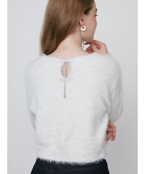 CALNAMUR（カルナムール）の「TWINKLE SHAGGY BACK RIBBON KNIT