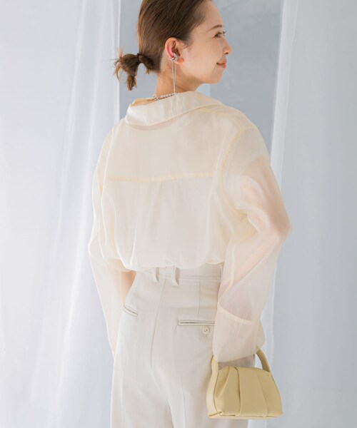 URBAN RESEARCH ROSSO（アーバンリサーチロッソ）の「シアースキッパーロングシャツ（シャツ/ブラウス・レディース・ivory/blue・FREE）」の7枚目の写真