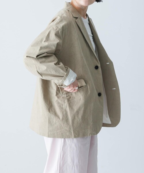 かぐれ(カグレ)の「Tailored jacket w/lining(テーラードジャケット・レディース・BEIGE/BLACK・FREE)」の22枚目の写真