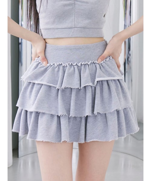 EATME（イートミー）の「【SETUP着用可】スウェットフリルスカート（スカート・レディース・グレー/ブラック/ネイビー/ブラウン・S/M）」の14枚目の写真