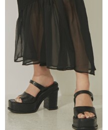 RESEXXY | スクエアトゥチャンキーヒールサンダル(サンダル)