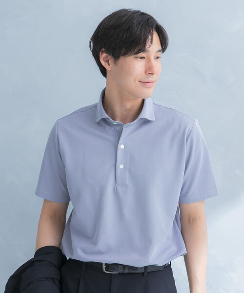 URBAN RESEARCH DOORS（アーバンリサーチドアーズ）の「LIFE STYLE TAILOR　トリコットセミワイド半袖プルオーバー刺し子（シャツ/ブラウス・メンズ・GRAY NAVY/BLUE・M/L/XL）」の5枚目の写真