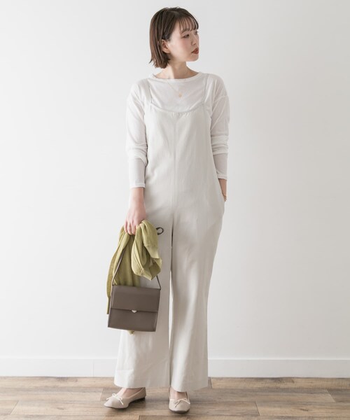 URBAN RESEARCH ROSSO（アーバンリサーチロッソ）の「F by ROSSO　コットンレーヨンオールインワン∴（サロペット/オーバーオール・レディース・OFF WHITE/BEIGE/BLACK・36/38）」の7枚目の写真