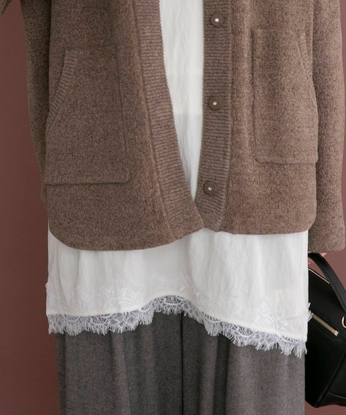 ITEMS URBANRESEARCH（アイテムズ アーバンリサーチ）の「レースキャミチュニック（チュニック・レディース・DOT/BLK/BRN/OFF・Free）」の6枚目の写真