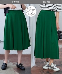 nissen | 大きいサイズ 風なびくエアリーシフォンフレアスカート（選べるスカート丈）(スカート)