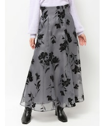 MERCURYDUO | フロッキープリントフレアスカート(スカート)