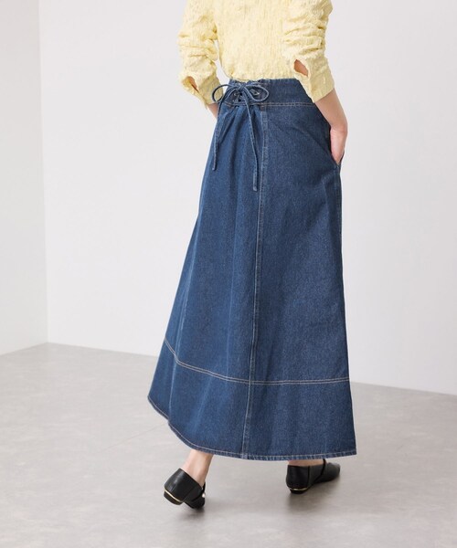 VIS（ビス）の「バックレースアップフレアデニムスカート/イージーケア（デニムスカート・レディース・ブルー/ブルー系・M/S）」の18枚目の写真