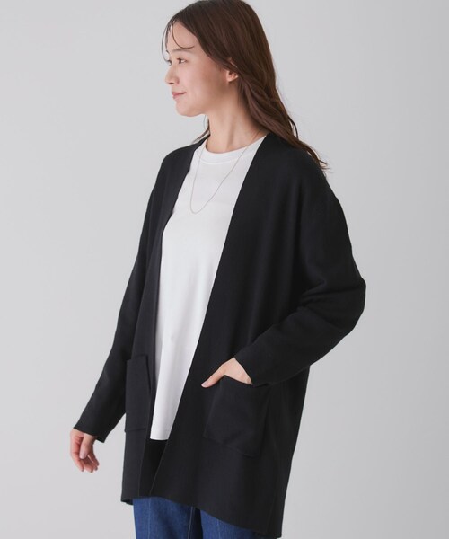 Jayro（ジャイロ）の「もちもちトッパーカーディガン（カーディガン/ボレロ・レディース・ブラック/グレー/ホワイト系/ベージュ/ネイビー・M）」の9枚目の写真