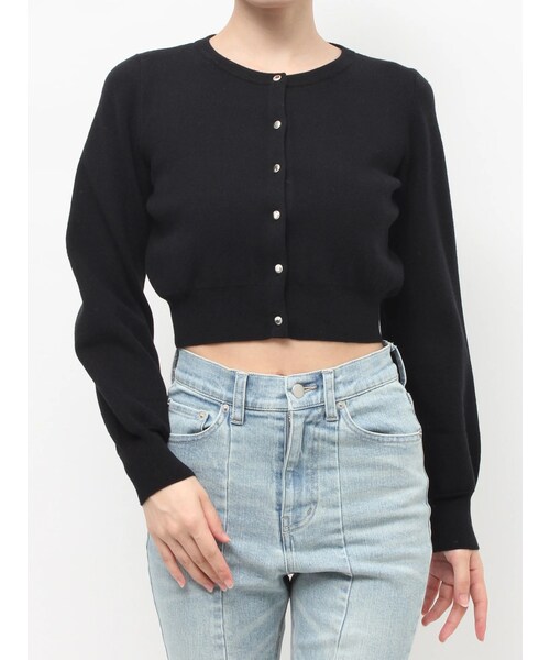 RESEXXY（リゼクシー）の「クルーネックニットカーディガン（カーディガン/ボレロ・レディース・アイボリー/ライトグレー/ブラック/レッド/ピンク・F）」の3枚目の写真