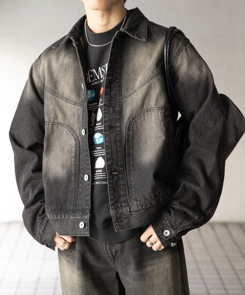 SENSE OF PLACE by URBAN RESEARCH(センスオブプレイスバイアーバンリサーチ)の「『ユニセックス』『セットアップ対応』ヴィンテージライクデニムブルゾン(デニムジャケット・メンズ・D.INDIGO/BLACK・M/L)」の17枚目の写真