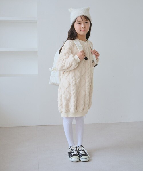 ROPE' PICNIC（ロペピクニック）の「【KIDS/キッズ】ケーブルボアワンピース（ワンピース・キッズ・キナリ/ブラウン・120/130/140/150）」の12枚目の写真