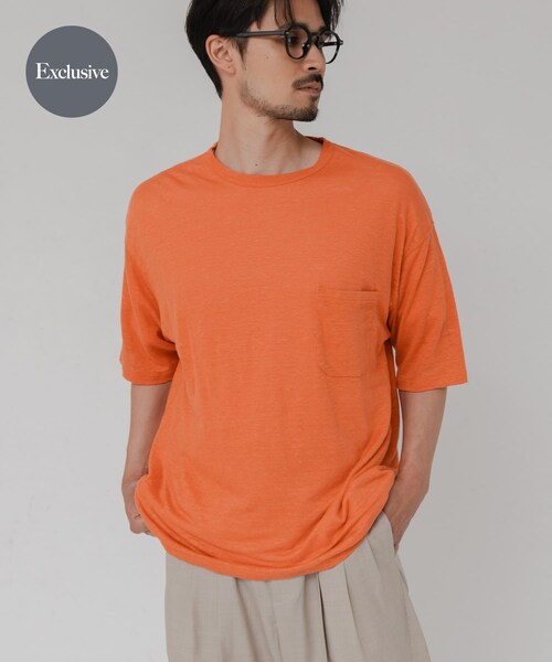 URBAN RESEARCH(アーバンリサーチ)の「『別注』YLEVE×URBAN RESEARCH LINEN POCKET T-SHIRTS(Tシャツ/カットソー・メンズ・BRIC/CHARCOAL/ECRU・4/5)」の3枚目の写真