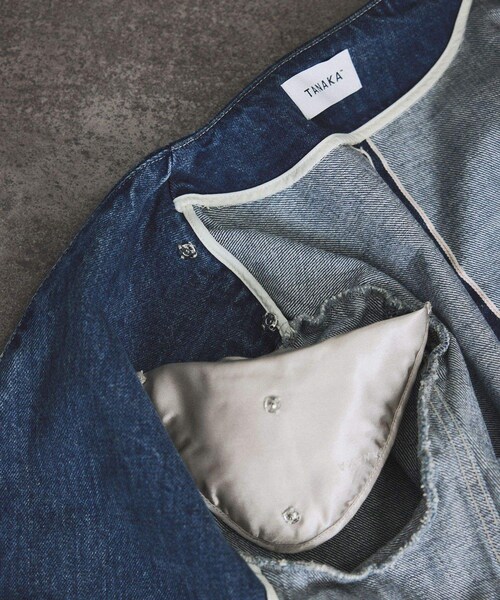 ADAM ET ROPE'（アダムエロペ）の「【TANAKA（タナカ）】NO COLLOR JEAN JACKET/デニムジャケット（デニムジャケット・レディース・ブルー系・S）」の21枚目の写真