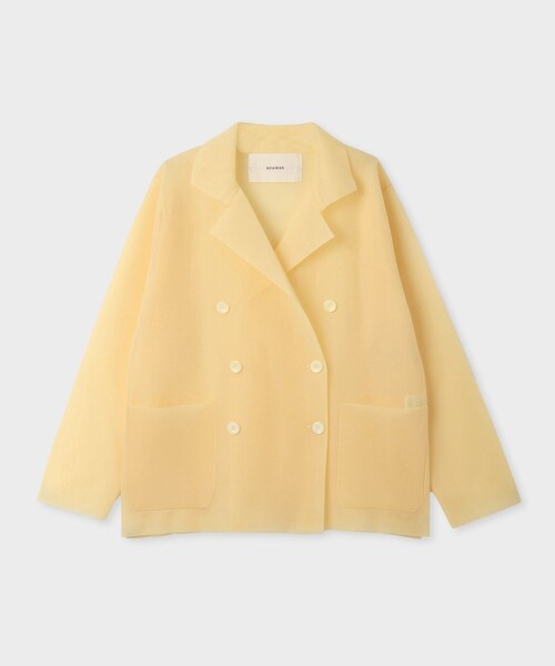 ROPE'(ロペ)の「【ADAWAS(アダワス)】SHEER KNIT JACKET|ジャケット(テーラードジャケット・レディース・ホワイト/オフホワイト/ピンク・F)」の2枚目の写真