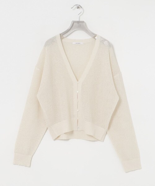URBAN RESEARCH（アーバンリサーチ）の「ブークレメッシュニットカーディガン（カーディガン/ボレロ・レディース・M.BLACK/OFF/BLACK・FREE）」の12枚目の写真