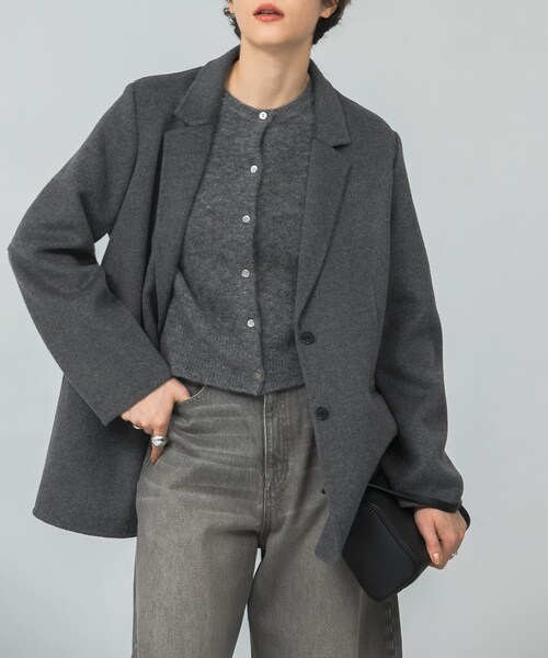 URBAN RESEARCH(アーバンリサーチ)の「リバージャケットコート(テーラードジャケット・レディース・CHARCOAL/BEIGE・FREE)」の5枚目の写真