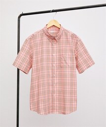 nissen | 形態安定チェック柄半袖ボタンダウンシャツ（肩まわり・お腹ゆったり）（消臭テープ付）(シャツ/ブラウス)