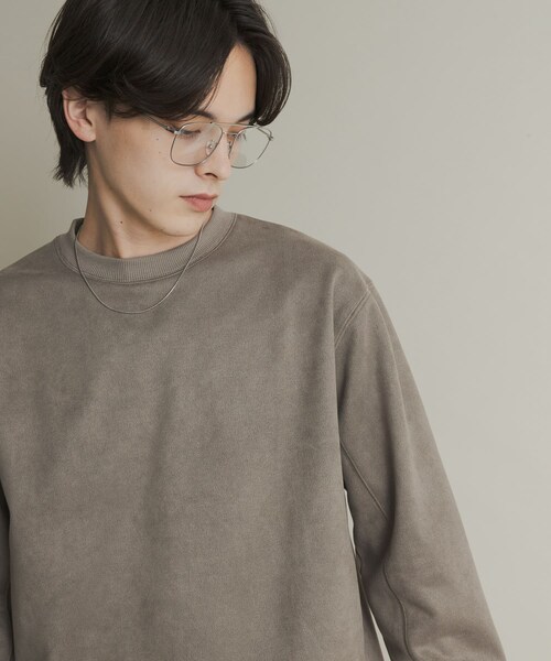 SENSE OF PLACE by URBAN RESEARCH（センスオブプレイスバイアーバンリサーチ）の「フェイクスエードクルーネックスウェット（スウェット・メンズ・GRAY/CHARCOAL/D.BROWN/GREIGE・M/L）」の5枚目の写真