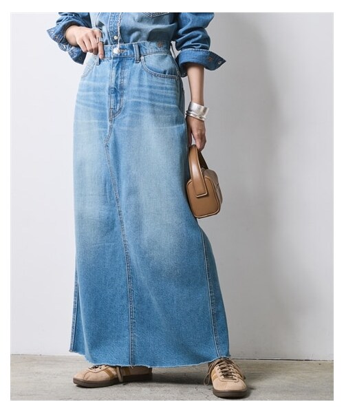 nissen（ニッセン）の「ライトオンスデニムロングスカート＜大きいサイズ有＞シックスタイル（スカート・レディース・ライトブルー系デニム/ブルー系デニム・6L/8L/10L）」の13枚目の写真