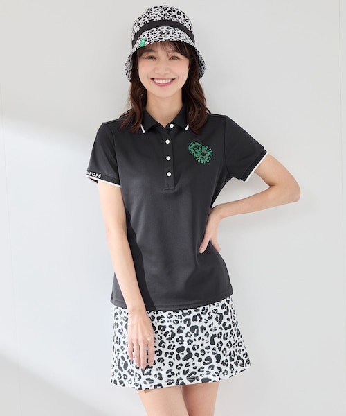 ROPE'（ロペ）の「【UV CARE】【吸水速乾】【ストレッチ】クールマックス半袖ポロ（ポロシャツ・レディース・ブラック/ホワイト・L/M/S）」の18枚目の写真