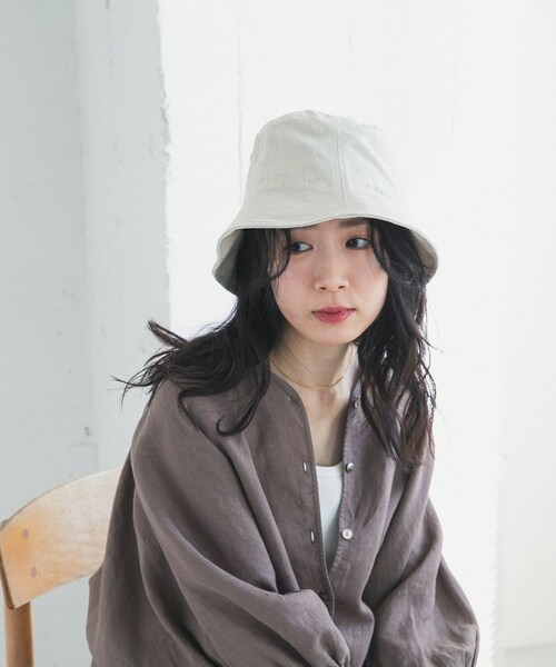 URBAN RESEARCH DOORS（アーバンリサーチドアーズ）の「コットンリネンパネルハット（ハット・レディース・NATURAL/CHARCOAL・One）」の11枚目の写真