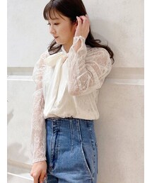 MERCURYDUO | 2WAYリボンパワショルレースブラウス(シャツ/ブラウス)