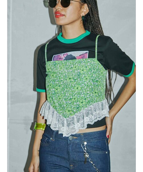 PAMEO POSE（パメオポーズ）の「Flower Queen Cami（その他トップス・レディース・オレンジ/グリーン・F）」の9枚目の写真