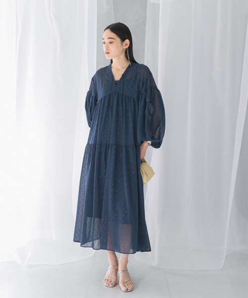 URBAN RESEARCH ROSSO（アーバンリサーチロッソ）の「カットジャガードティアードワンピース（ワンピース・レディース・BLUE/BLACK・FREE）」の17枚目の写真