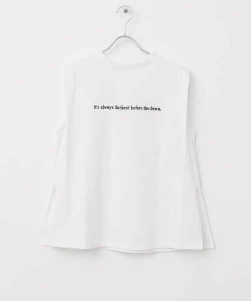ITEMS URBANRESEARCH（アイテムズ アーバンリサーチ）の「ショルダータックロゴTシャツ（Tシャツ/カットソー・レディース・WHT/CHA/L.PNK・FREE）」の18枚目の写真