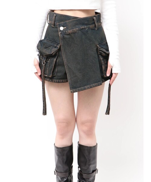 EMODA（エモダ）の「カーゴラップショートパンツ（その他パンツ・レディース・ブラック/アイスブルー/インディゴ/ベージュ・S/M）」の9枚目の写真