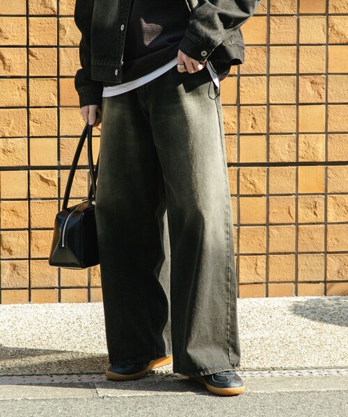 SENSE OF PLACE by URBAN RESEARCH（センスオブプレイスバイアーバンリサーチ）の「『ユニセックス』ヴィンテージライクデニムワイドパンツ（デニムパンツ・メンズ・D.INDIGO/BLACK・M/L）」の13枚目の写真