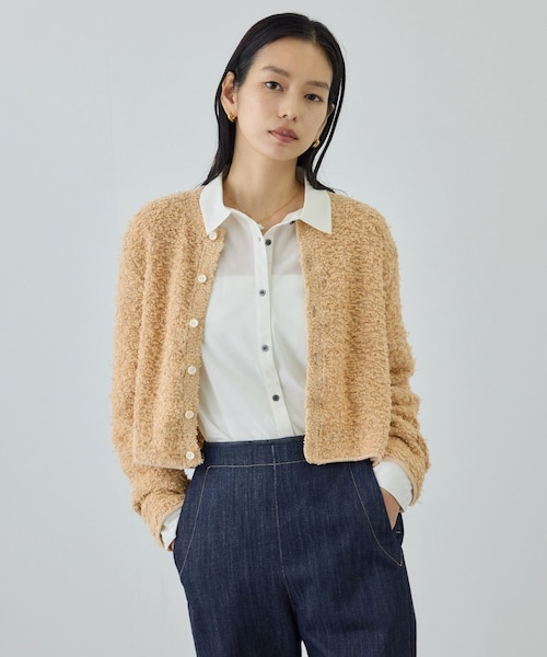 ROPE'（ロペ）の「【COOHEM(コーヘン)】 COTTON FANCY YARN KNIT CARDIGAN（カーディガン/ボレロ・レディース・キナリ/ベージュ系/ラベンダー系・F）」の8枚目の写真