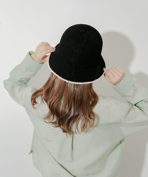SMELLY（スメリー）の「バイカラーシンプルハット（ハット・レディース・BEG/BLK・-）」の6枚目の写真