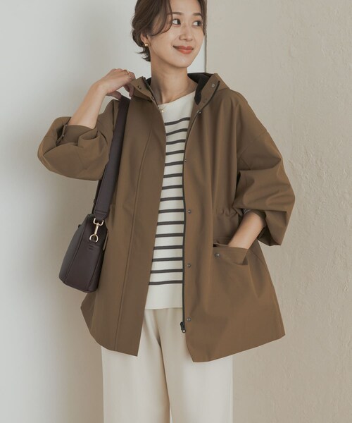 URBAN RESEARCH DOORS（アーバンリサーチドアーズ）の「防風/撥水ドロストフーディ（テーラードジャケット・レディース・D.BEIGE/BLACK・Free）」の19枚目の写真