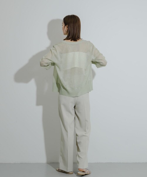 SENSE OF PLACE by URBAN RESEARCH（センスオブプレイスバイアーバンリサーチ）の「シアーメランジラメカーディガン（カーディガン/ボレロ・レディース・CHARCOAL/YELLOW/ORANGE・one）」の16枚目の写真